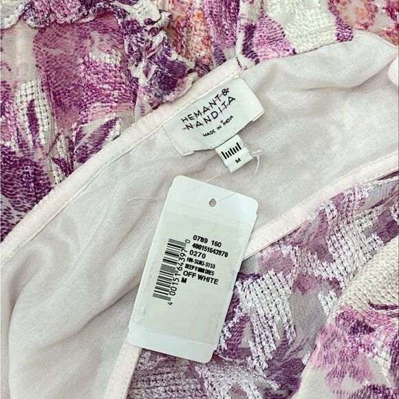 HEMANT & NANDITA Floral Ruffle Minidress size M - Picture 12 of 13